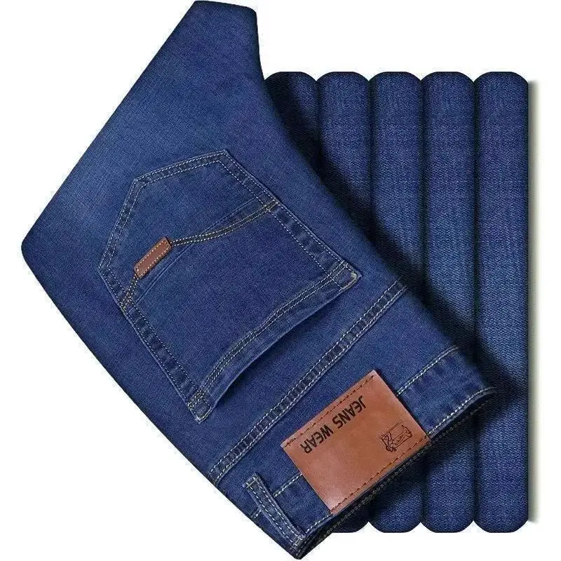 Весенне-осенние винтажные черные деловые джинсы, мужские повседневные прямые эластичные классические рабочие джинсовые брюки, удобные корейские брендовые брюки
Весенне-осенние винтажные черные деловые джинсы, мужские повседневные прямые эластичные классические рабочие джинсовые брюки, удобные корейские брендовые брюки