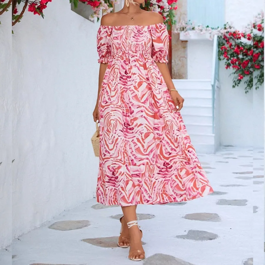 【New style】Summer new style sweet tube top style one-collar printed short-sleeved elastic waist mid-length dress floral dress
【New style】Summer new style sweet tube top style one-collar printed short-sleeved elastic waist mid-length dress floral dress