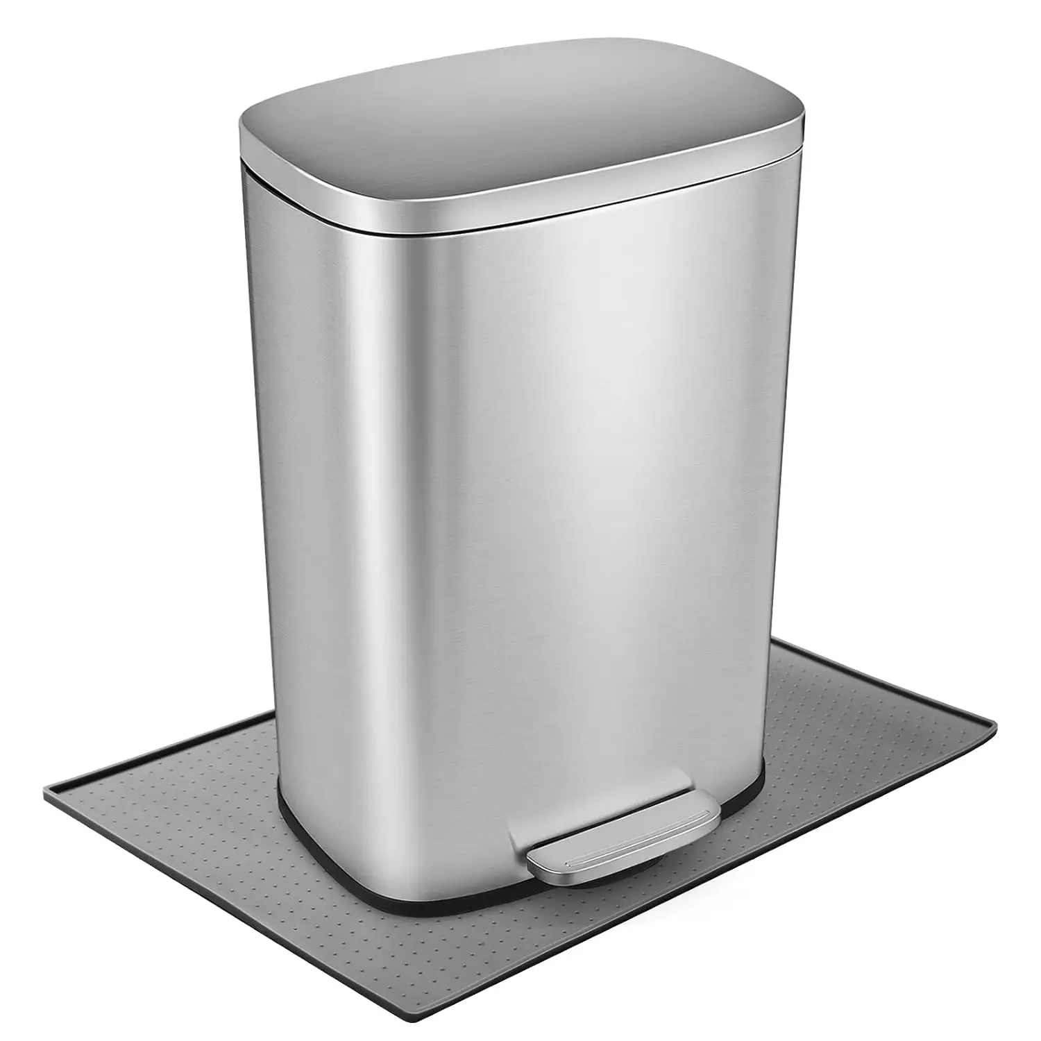 Trash Can Mat, Silicone Material with Non-Slip Particles to Prevent Trash Can Movement and Protect Floors, Raised Edges to Prevent Spills, Suitable for Kitchen, Living Room, Bedroom (15.7"x23.6")
Trash Can Mat, Silicone Material with Non-Slip Particles to Prevent Trash Can Movement and Protect Floors, Raised Edges to Prevent Spills, Suitable for Kitchen, Living Room, Bedroom (15.7"x23.6")