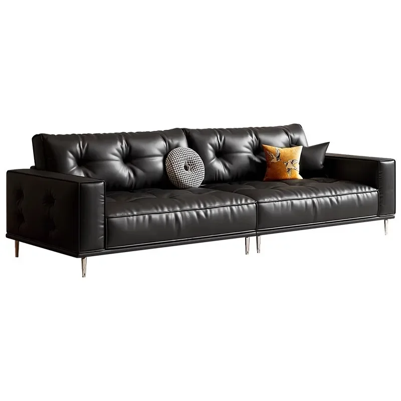 Italian minimalist first-layer cowhide leather sofa antique living room retro black leather art sofa
Italian minimalist first-layer cowhide leather sofa antique living room retro black leather art sofa