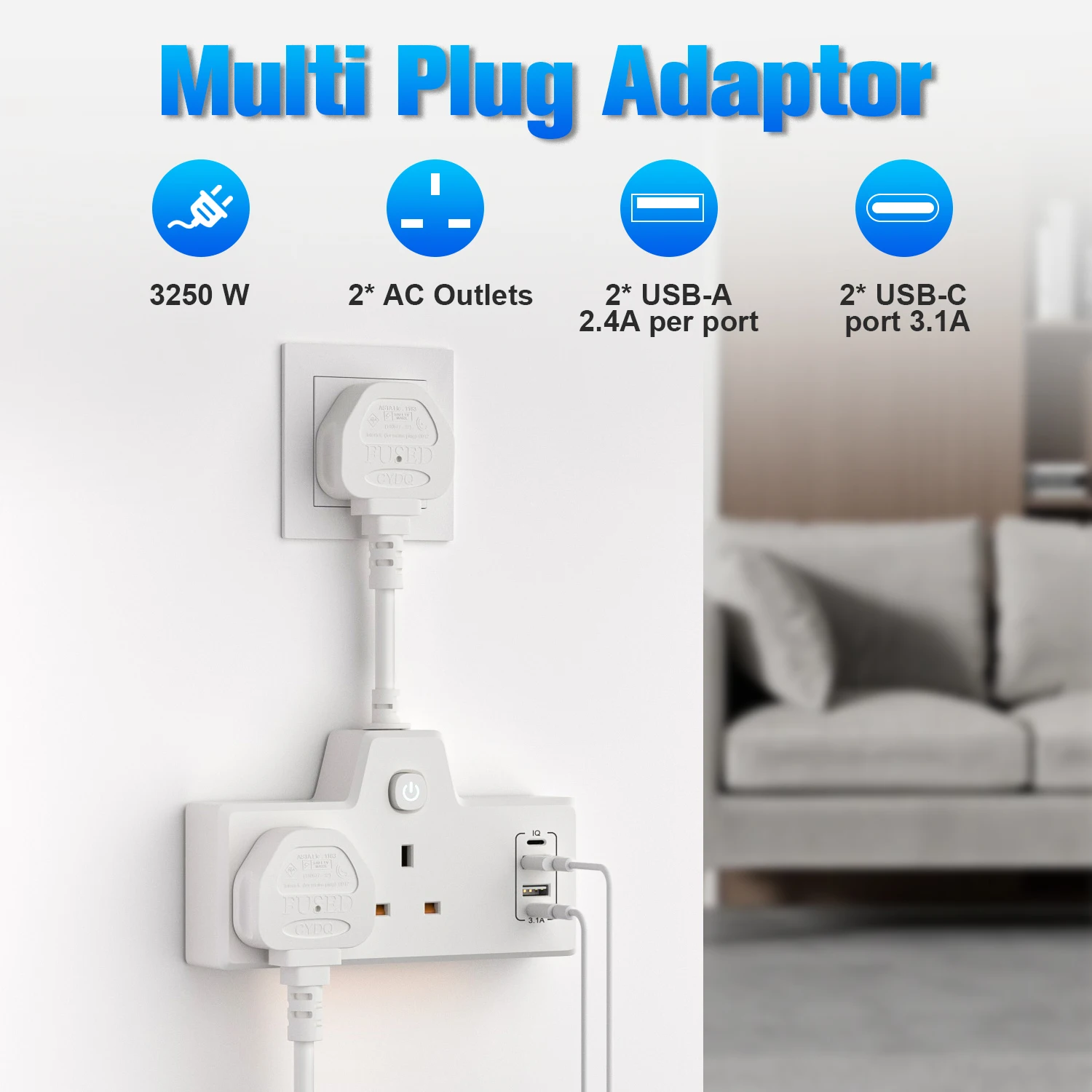 Удлинитель с британской вилкой и 2 портами для зарядки USB-A 2 Type-C Адаптер питания, регулируемый нижний ночник, подходящий для дома, путешествий
Удлинитель с британской вилкой и 2 портами для зарядки USB-A 2 Type-C Адаптер питания, регулируемый нижний ночник, подходящий для дома, путешествий