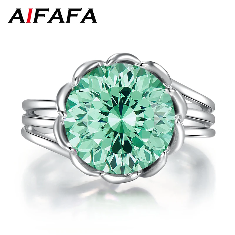 AIFAFA 100% 925 Sterling Silver Sparkling Green High Carbon Diamond Rings High Grade Flower Gemstone Wedding Band Fine Jewelry
AIFAFA 100% 925 Sterling Silver Sparkling Green High Carbon Diamond Rings High Grade Flower Gemstone Wedding Band Fine Jewelry