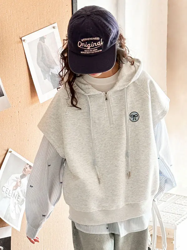 Middle School Student Hoodie Sweatshirt Striped Casual Overhead Jacket Fake Two-Piece Sweet Style Chinese Brand 2025 Autumn New
Middle School Student Hoodie Sweatshirt Striped Casual Overhead Jacket Fake Two-Piece Sweet Style Chinese Brand 2025 Autumn New