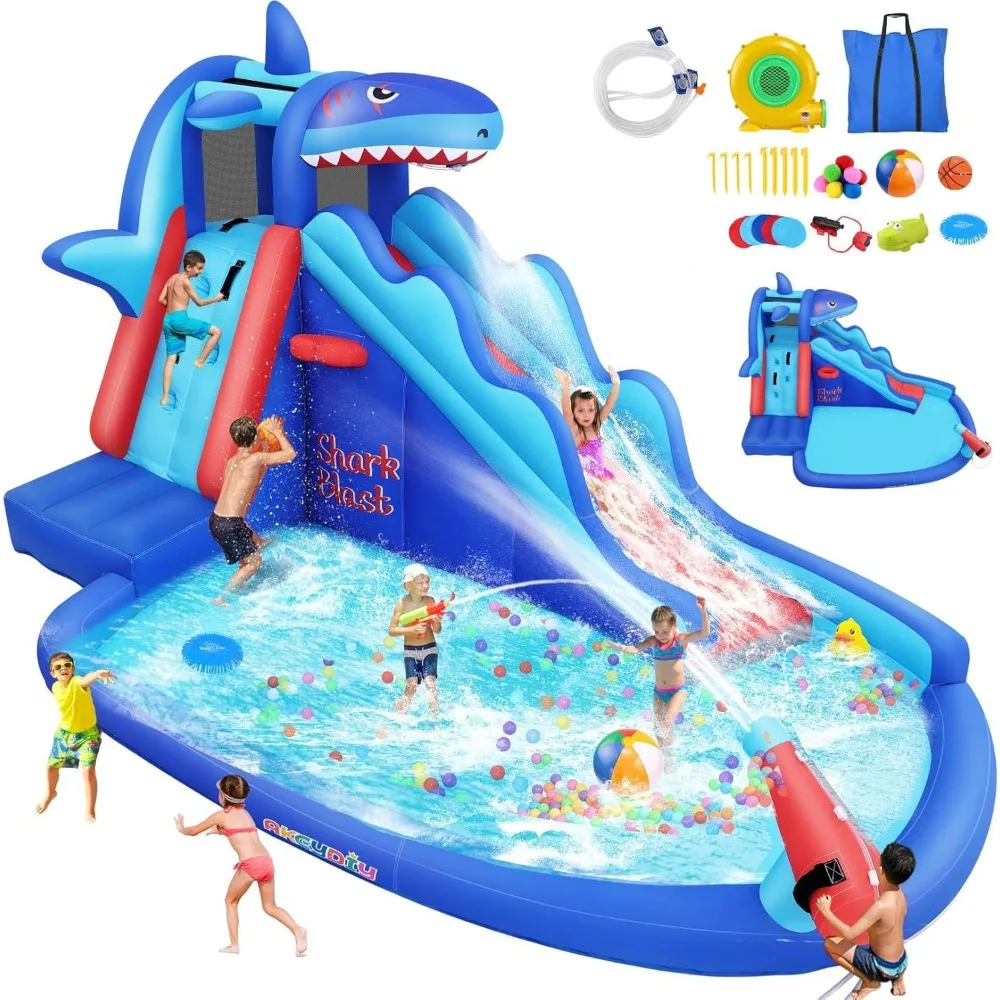 Water Bounce House with Slide, Inflatable Water Slides for Kids Backyard for Kids 3-12,Shark Blast Adventure Water Slide
Water Bounce House with Slide, Inflatable Water Slides for Kids Backyard for Kids 3-12,Shark Blast Adventure Water Slide