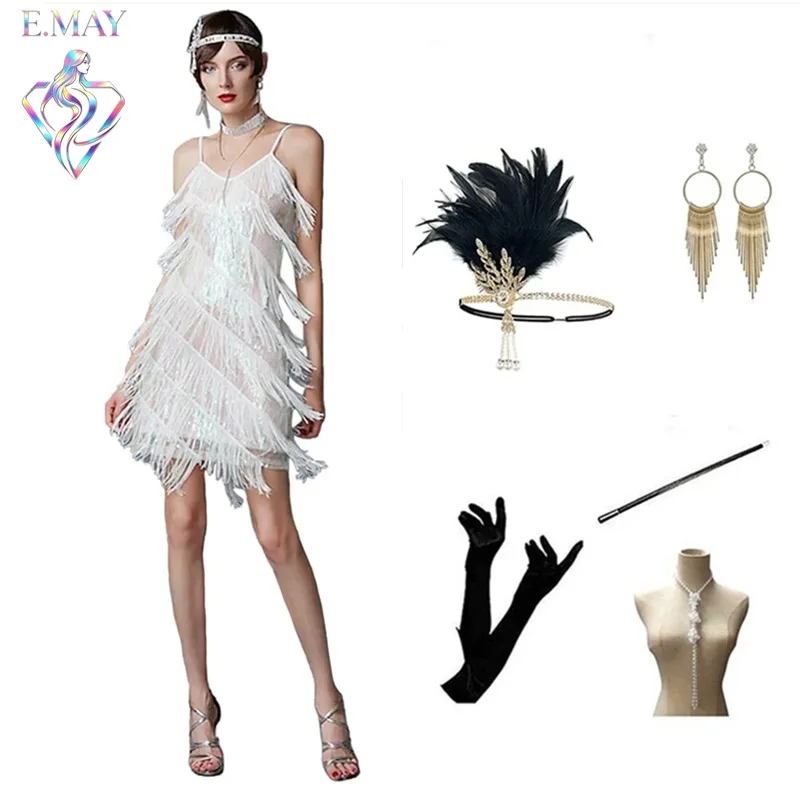 Halloween Women's Short Halter Dress Fringed Ball Gown S3XL1920S Gates Dress Party Dress Ethnic Costume Stage Performance Dress
Halloween Women's Short Halter Dress Fringed Ball Gown S3XL1920S Gates Dress Party Dress Ethnic Costume Stage Performance Dress