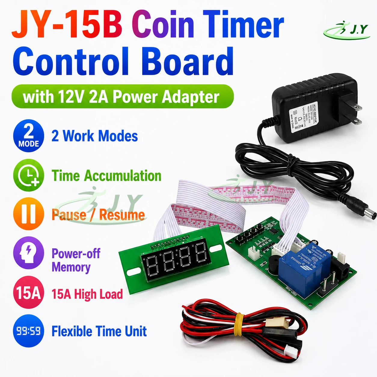 Hot Selling JY-15B Coin Timer Control Board with 12V 2A Power Adapter for Coin-operated Arcade Game Vending Machines
Hot Selling JY-15B Coin Timer Control Board with 12V 2A Power Adapter for Coin-operated Arcade Game Vending Machines