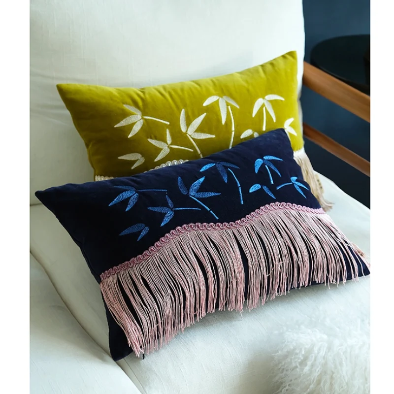 Chinese Bamboo Embroidery Tassel Cushion Cover Garden Patio Pillow Case Retro Luxury Velvet Home Cojinese Sofa Chair Bed Decor
Chinese Bamboo Embroidery Tassel Cushion Cover Garden Patio Pillow Case Retro Luxury Velvet Home Cojinese Sofa Chair Bed Decor