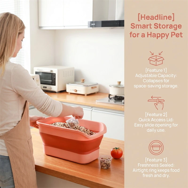 13LB Collapsible Cat Dog Food Storage Container Dry Cat Food Box With Lids Airtight Sealing Kitchen Grain Rice Storage Boxes
13LB Collapsible Cat Dog Food Storage Container Dry Cat Food Box With Lids Airtight Sealing Kitchen Grain Rice Storage Boxes