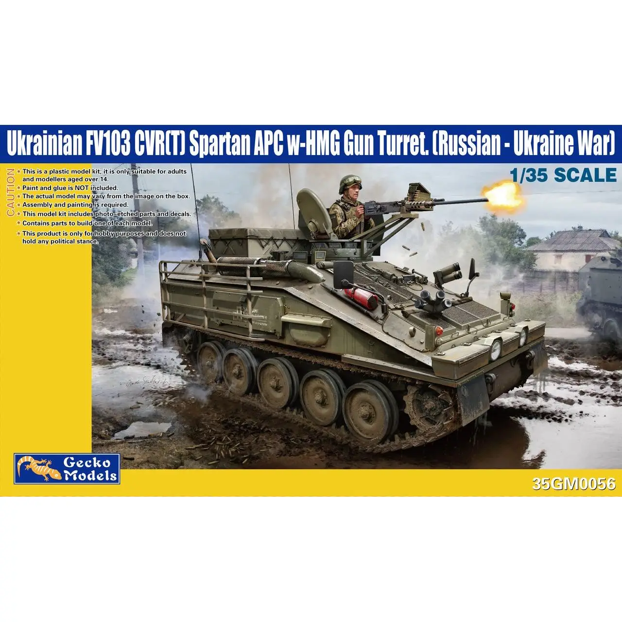 Gecko Models 35GM0056 1/35 Ukrainian FV103 CVR(T) Spartan APC w-HMG Gun Turret - Scale Model Kit
Gecko Models 35GM0056 1/35 Ukrainian FV103 CVR(T) Spartan APC w-HMG Gun Turret - Scale Model Kit