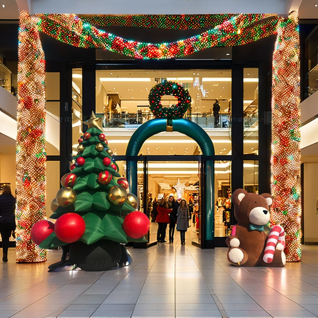 Finland's Innovative Inflatable Christmas Tree And Bear Design With Air Blower For Shopping Mall Entrance Decoration
Finland's Innovative Inflatable Christmas Tree And Bear Design With Air Blower For Shopping Mall Entrance Decoration