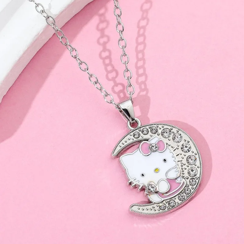 New Kawai Hello Kitty Jewelry Shiny Necklace Earrings Female Moon Cute Animal Cartoon Jewelry Elegant Holiday Birthday Gift
New Kawai Hello Kitty Jewelry Shiny Necklace Earrings Female Moon Cute Animal Cartoon Jewelry Elegant Holiday Birthday Gift