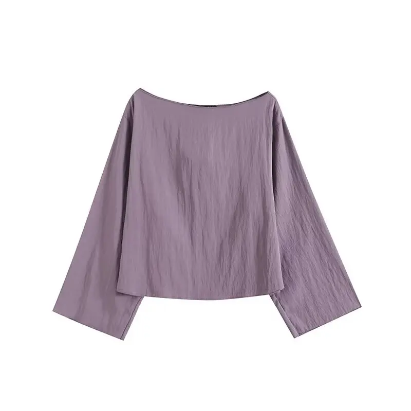 Women's new fashion asymmetrical boat collar design loose casual versatile shirt retro long sleeved women's shirt chic top Skazi
Women's new fashion asymmetrical boat collar design loose casual versatile shirt retro long sleeved women's shirt chic top Skazi