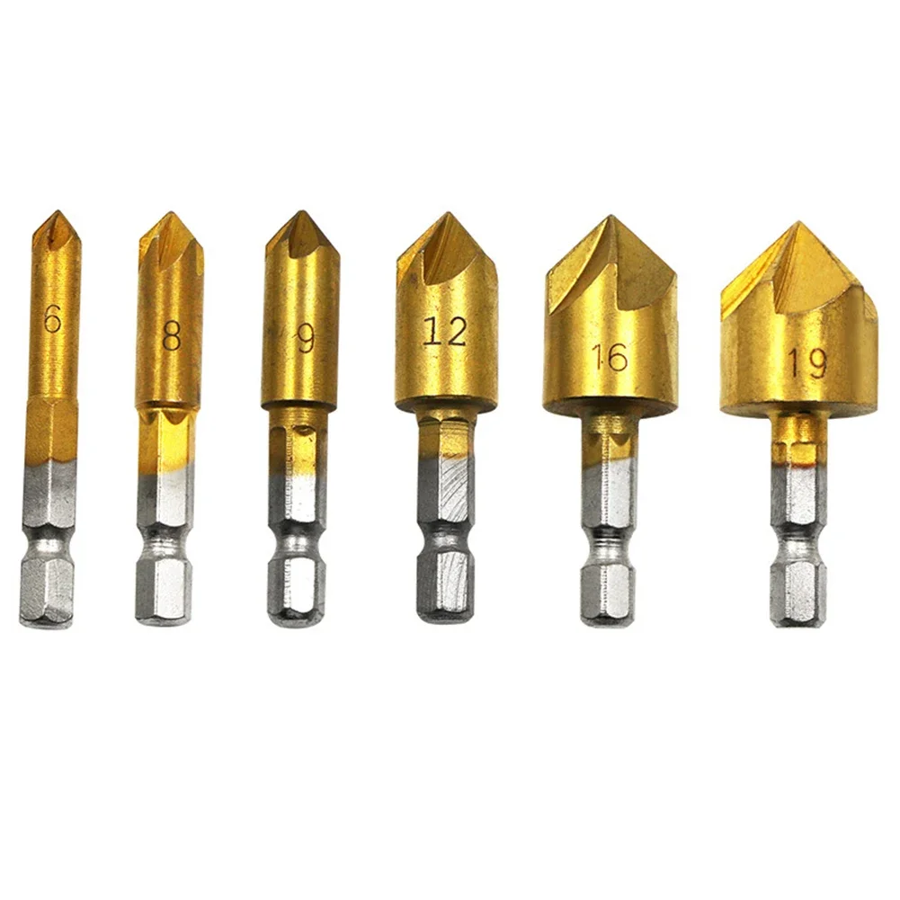 Hex Handle Countersink Drill High Speed Steel Countersink Drill Bit Set 6pcs Hex Shank 5 Flute Chamfering Cutter
Hex Handle Countersink Drill High Speed Steel Countersink Drill Bit Set 6pcs Hex Shank 5 Flute Chamfering Cutter