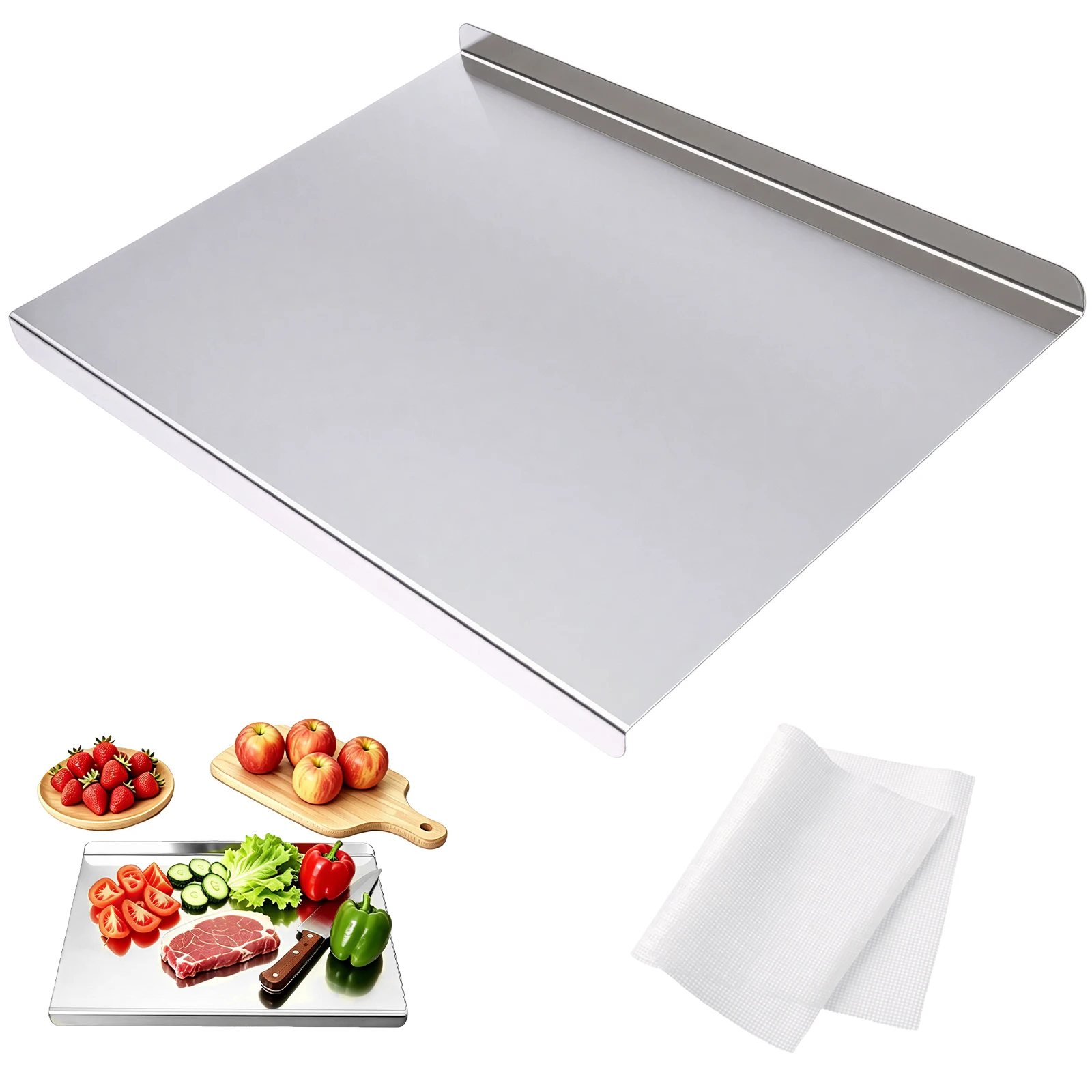 Stainless Steel Cutting Board Double Sided Cutting Board Multi-purpose Rolling Boards with Anti-slip Mat for Kitchen Accessories
Stainless Steel Cutting Board Double Sided Cutting Board Multi-purpose Rolling Boards with Anti-slip Mat for Kitchen Accessories