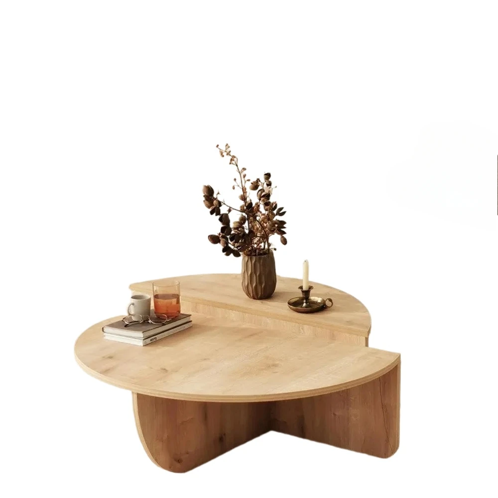 Modern wooden circular coffee table, particleboard wooden central table, unique nested coffee table
Modern wooden circular coffee table, particleboard wooden central table, unique nested coffee table