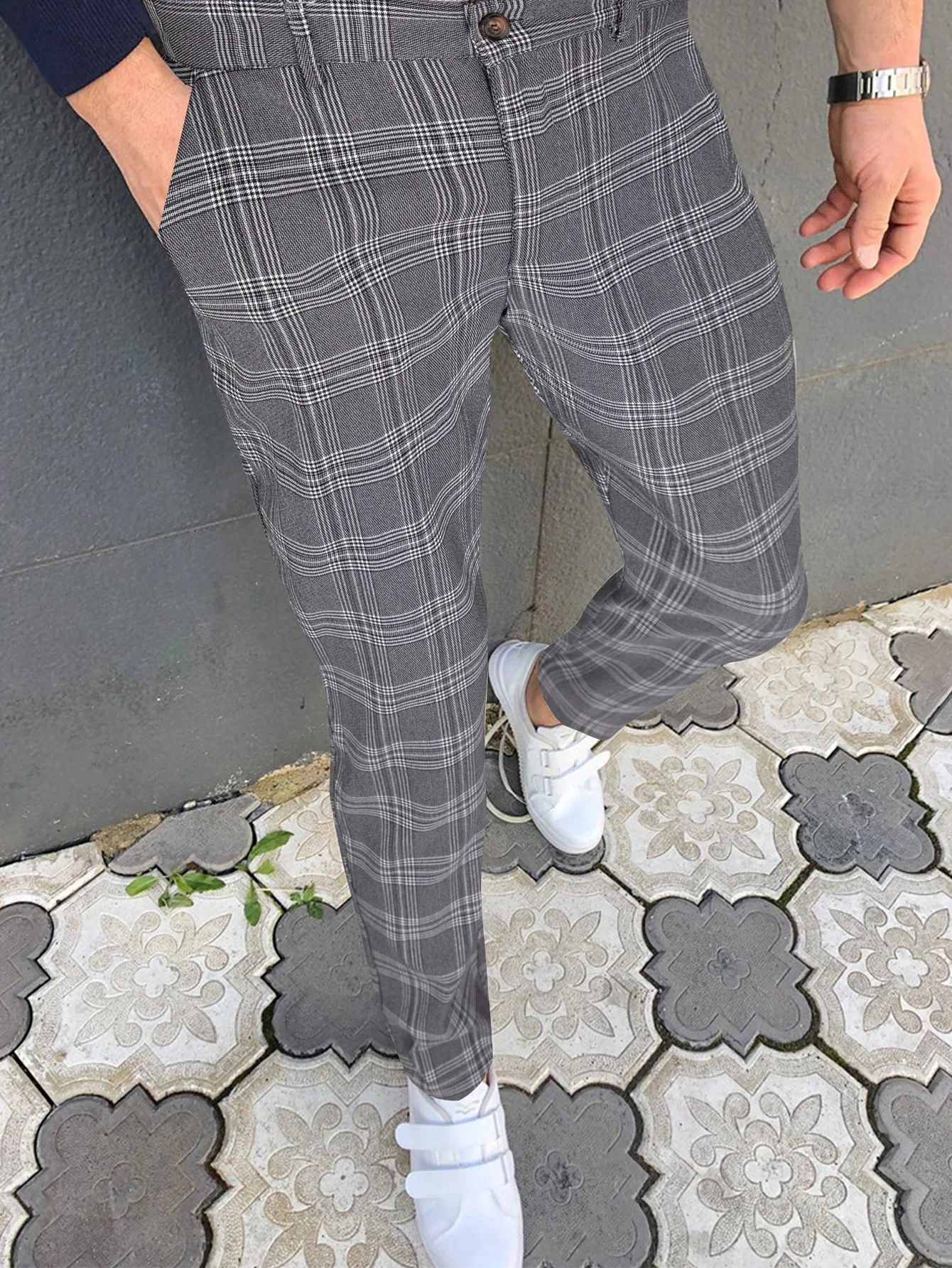 Silver Grey Plaid Suit Pants Fashionable Classic High Elasticity Casual Business Comfortable Versatile Men's Dress Trousers
Silver Grey Plaid Suit Pants Fashionable Classic High Elasticity Casual Business Comfortable Versatile Men's Dress Trousers