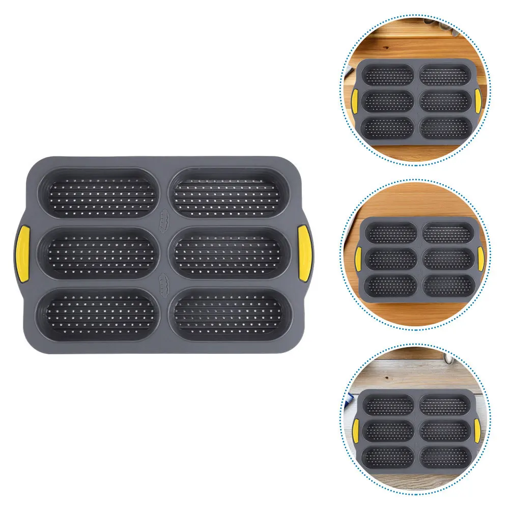 Silicone Bread Mold Hot Dog Bun Pan 6-Cavity Nonstick Baking Mold Bread Loaf Pan for DIY Homemade Baguette Hot Dog Trays
Silicone Bread Mold Hot Dog Bun Pan 6-Cavity Nonstick Baking Mold Bread Loaf Pan for DIY Homemade Baguette Hot Dog Trays