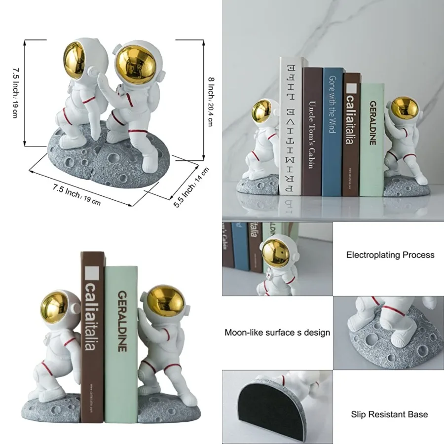 Space Theme Bookends for Shelves, Astronaut Moon Book Ends for Room, Decorative Planet Book Stoppers to Hold Books Heavy Duty,
Space Theme Bookends for Shelves, Astronaut Moon Book Ends for Room, Decorative Planet Book Stoppers to Hold Books Heavy Duty,