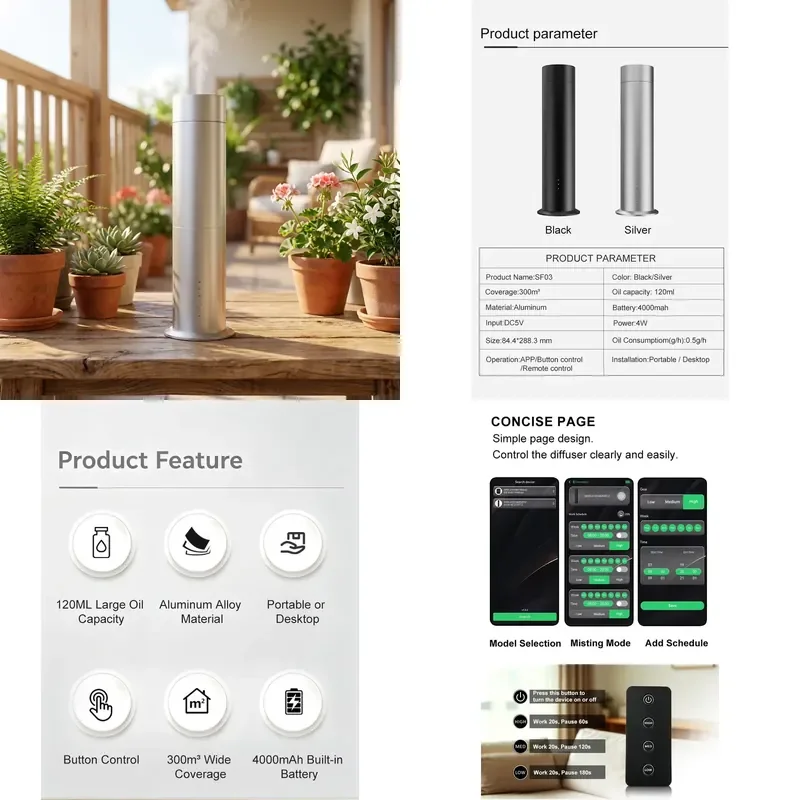【CHIMU HOME】 Electric Waterless Scent Diffuser for Commercial Use 4000mAh Wireless 300m Coverage Premium Aluminum OEM ODM
【CHIMU HOME】 Electric Waterless Scent Diffuser for Commercial Use 4000mAh Wireless 300m Coverage Premium Aluminum OEM ODM