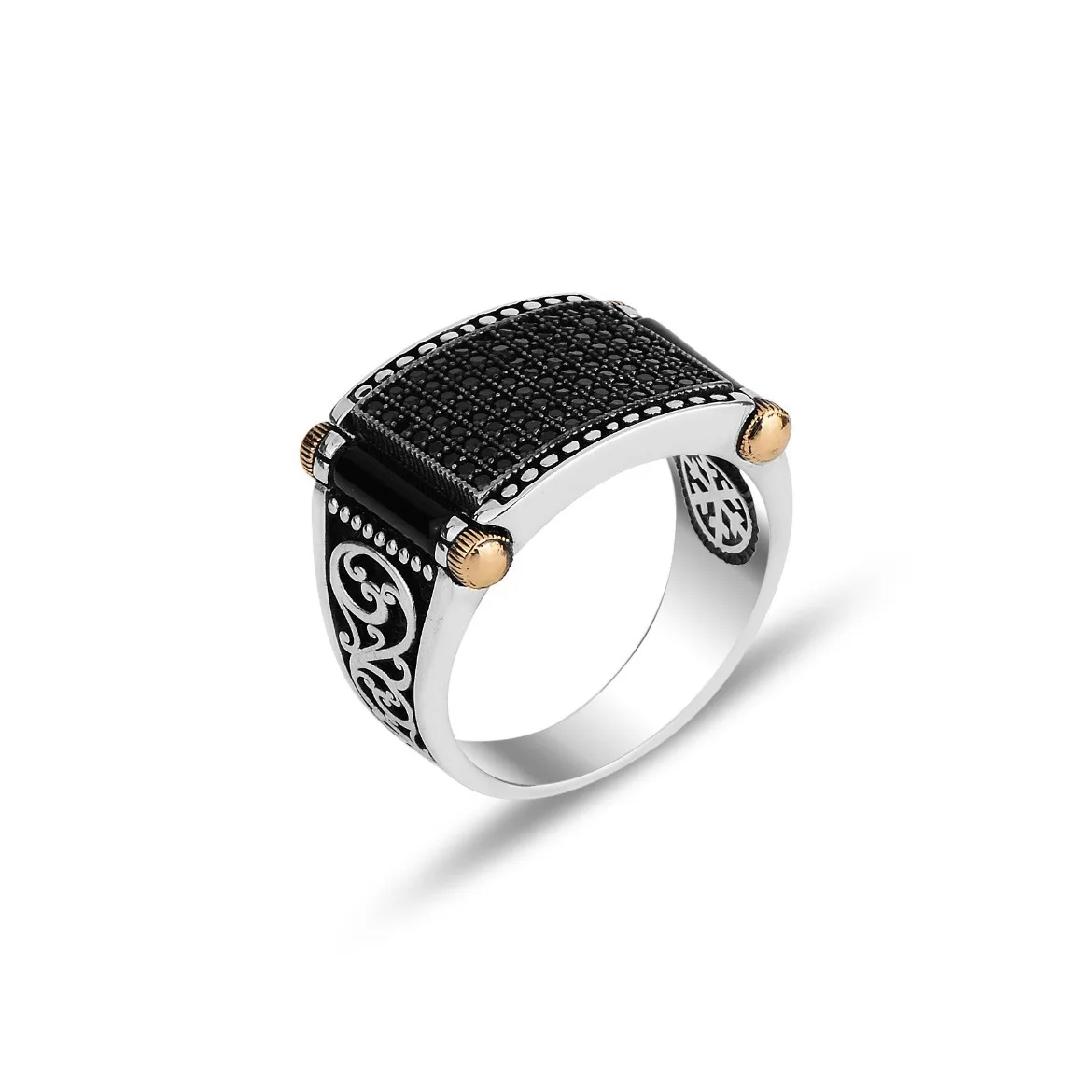 Silver Plated Stainless Steel Retro Men's Ring with Black Diamond Light Luxury Jewelry for Party Birthday Gift Size 7-13
Silver Plated Stainless Steel Retro Men's Ring with Black Diamond Light Luxury Jewelry for Party Birthday Gift Size 7-13