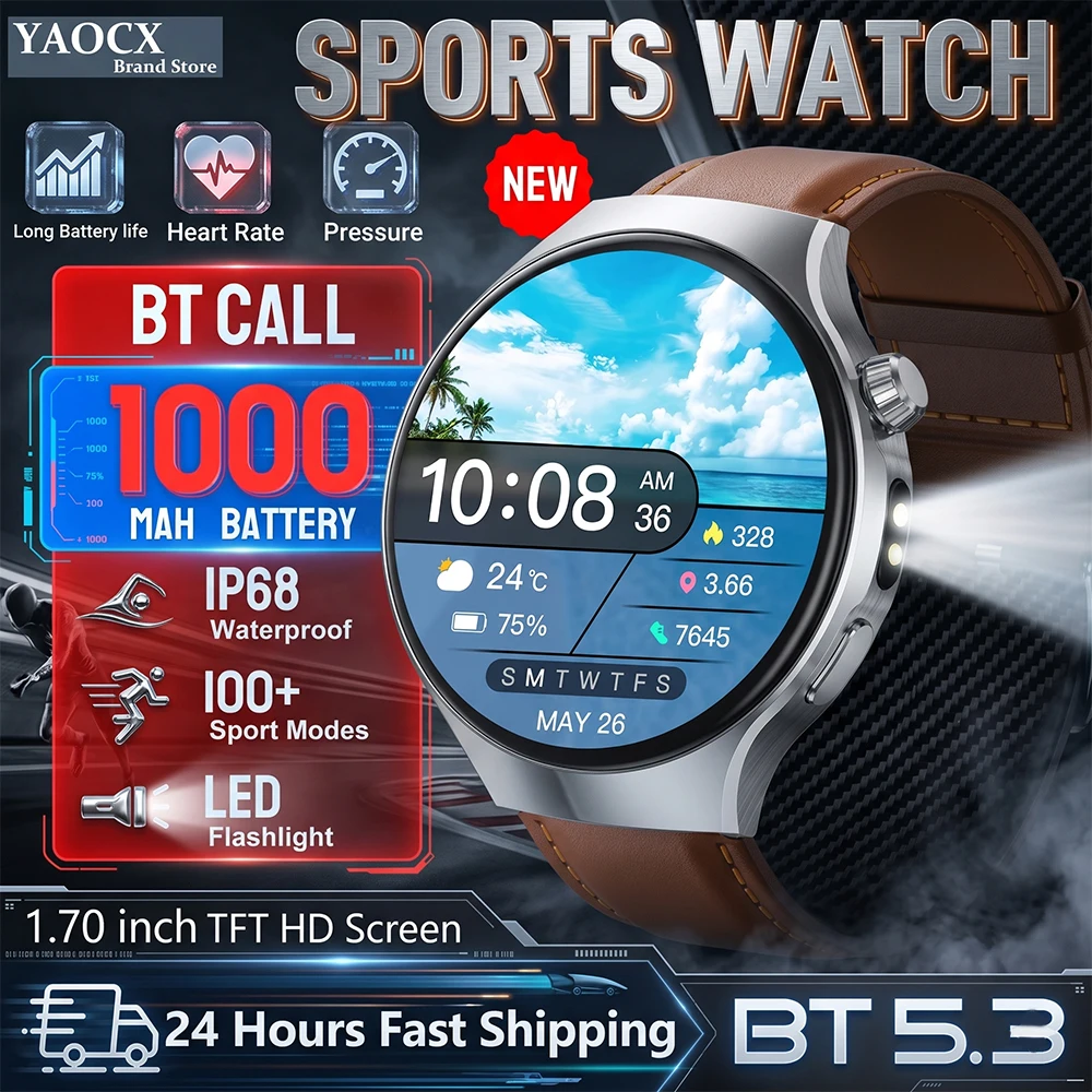 New Men Smart Watch 1000MAH Large Battery 1.70 HD Large Screen Heart Rate Monitoring BT Call 100+Sports Mode Smart Watch Men
New Men Smart Watch 1000MAH Large Battery 1.70 HD Large Screen Heart Rate Monitoring BT Call 100+Sports Mode Smart Watch Men