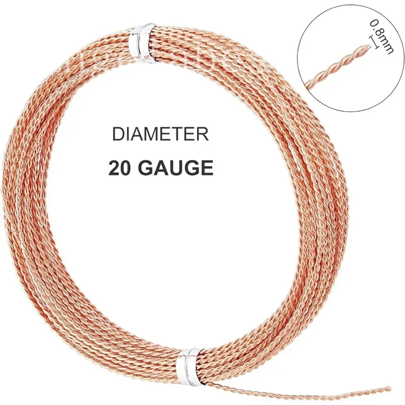 0.8mm 20 Gauge 23Ft Twist Jewelry Wire, Copper Craft Wire Copper Beading Wire for Jewelry Making Supplies and Crafting
0.8mm 20 Gauge 23Ft Twist Jewelry Wire, Copper Craft Wire Copper Beading Wire for Jewelry Making Supplies and Crafting