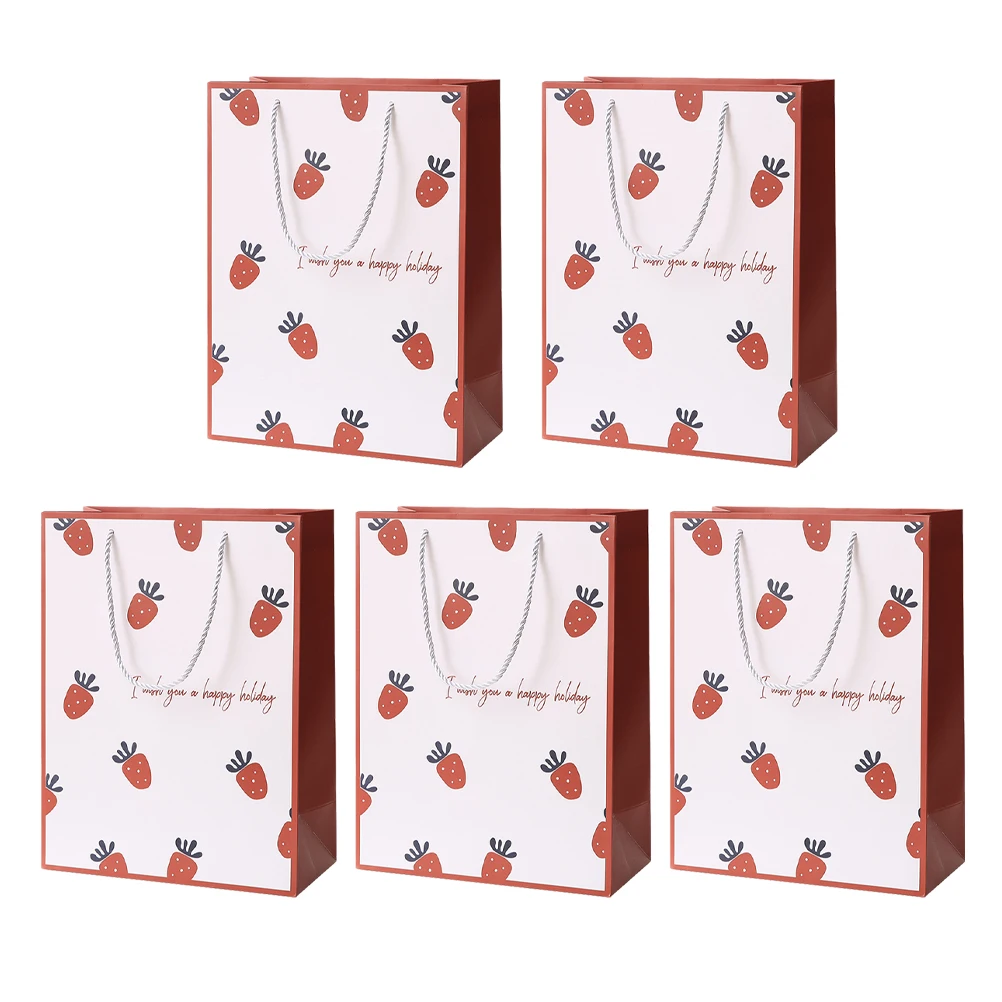 5 Pcs Birthday Gift Bags Premium Paper Cute Patterns Kids Party Favor Environmental Friendly Safe Use Strawberries Packaging
5 Pcs Birthday Gift Bags Premium Paper Cute Patterns Kids Party Favor Environmental Friendly Safe Use Strawberries Packaging