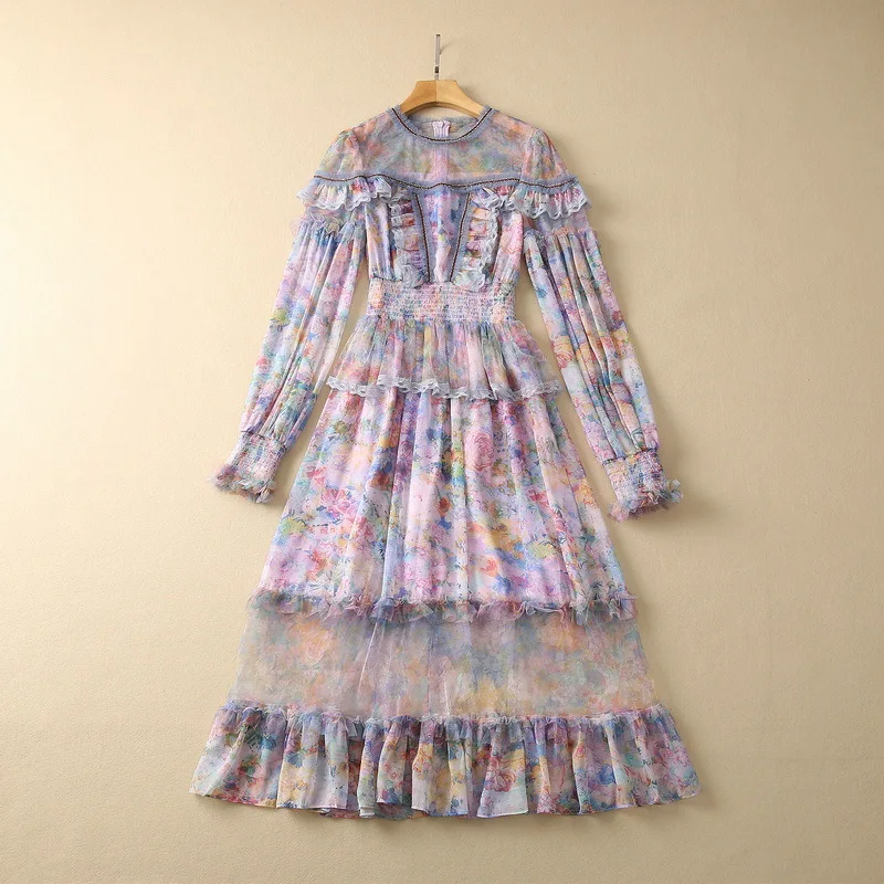 European and American women's clothes 2023 spring new Round neck Long sleeve printed ruffle edge fashion Pleated Dress XXL
European and American women's clothes 2023 spring new Round neck Long sleeve printed ruffle edge fashion Pleated Dress XXL
