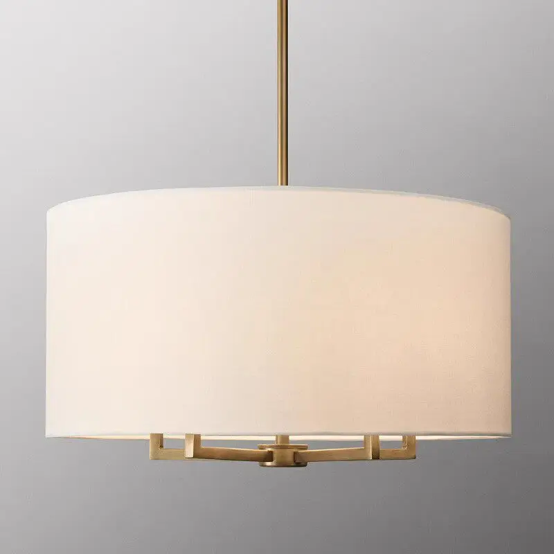 American Copper LED Pendant Lights Fabric Lampshade Hanging Lamps Villa Living Room Restaurant Luxurious Suspension Luminaires
American Copper LED Pendant Lights Fabric Lampshade Hanging Lamps Villa Living Room Restaurant Luxurious Suspension Luminaires