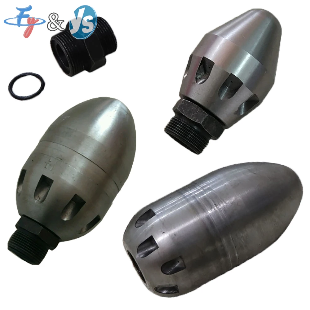 High Pressure Rotating Sewer Jetter Nozzle Stainless Steel Water Jet Cleaning Head for Drain Pipe Sewer Cleaning Machine
High Pressure Rotating Sewer Jetter Nozzle Stainless Steel Water Jet Cleaning Head for Drain Pipe Sewer Cleaning Machine