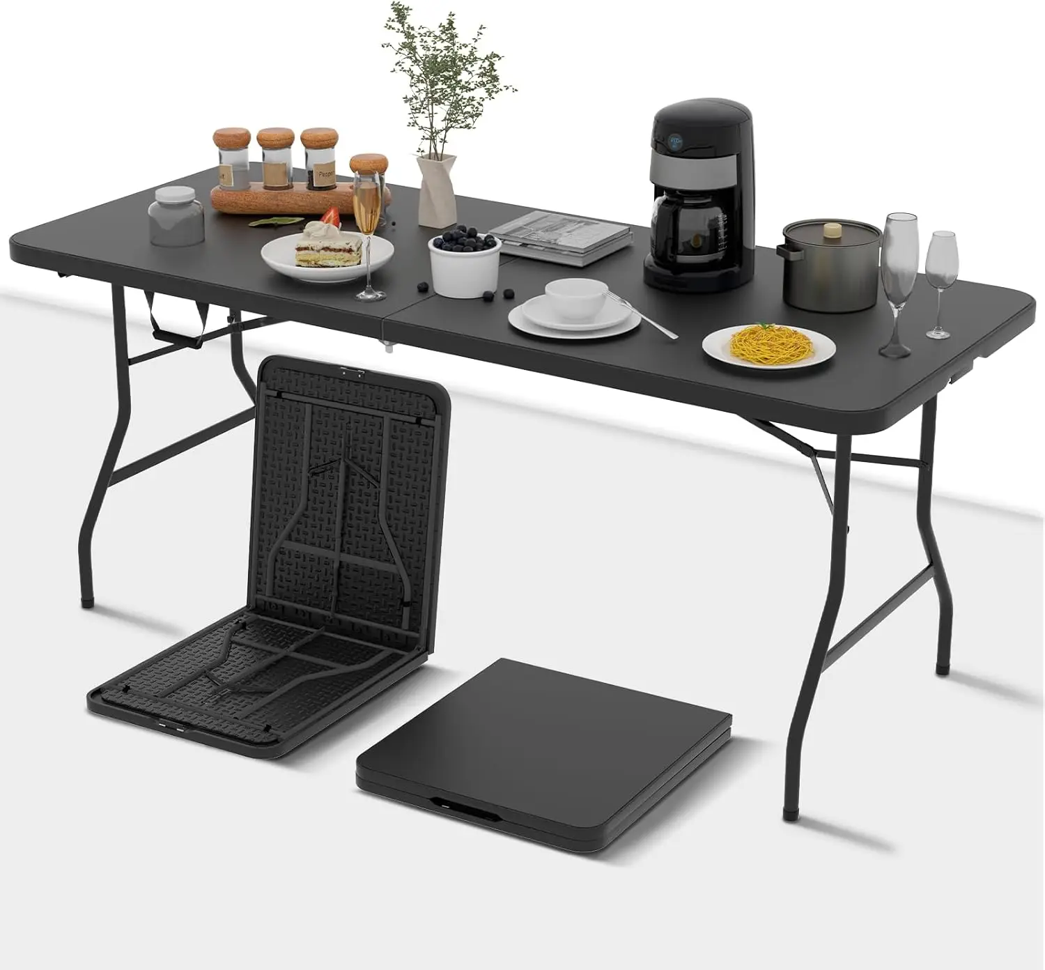 Folding Table 6Ft, Portable Party Tables for Outdoor/Indoor, Heavy Duty Foldable Table 6 Ft Long, 
Folding Table 6Ft, Portable Party Tables for Outdoor/Indoor, Heavy Duty Foldable Table 6 Ft Long,