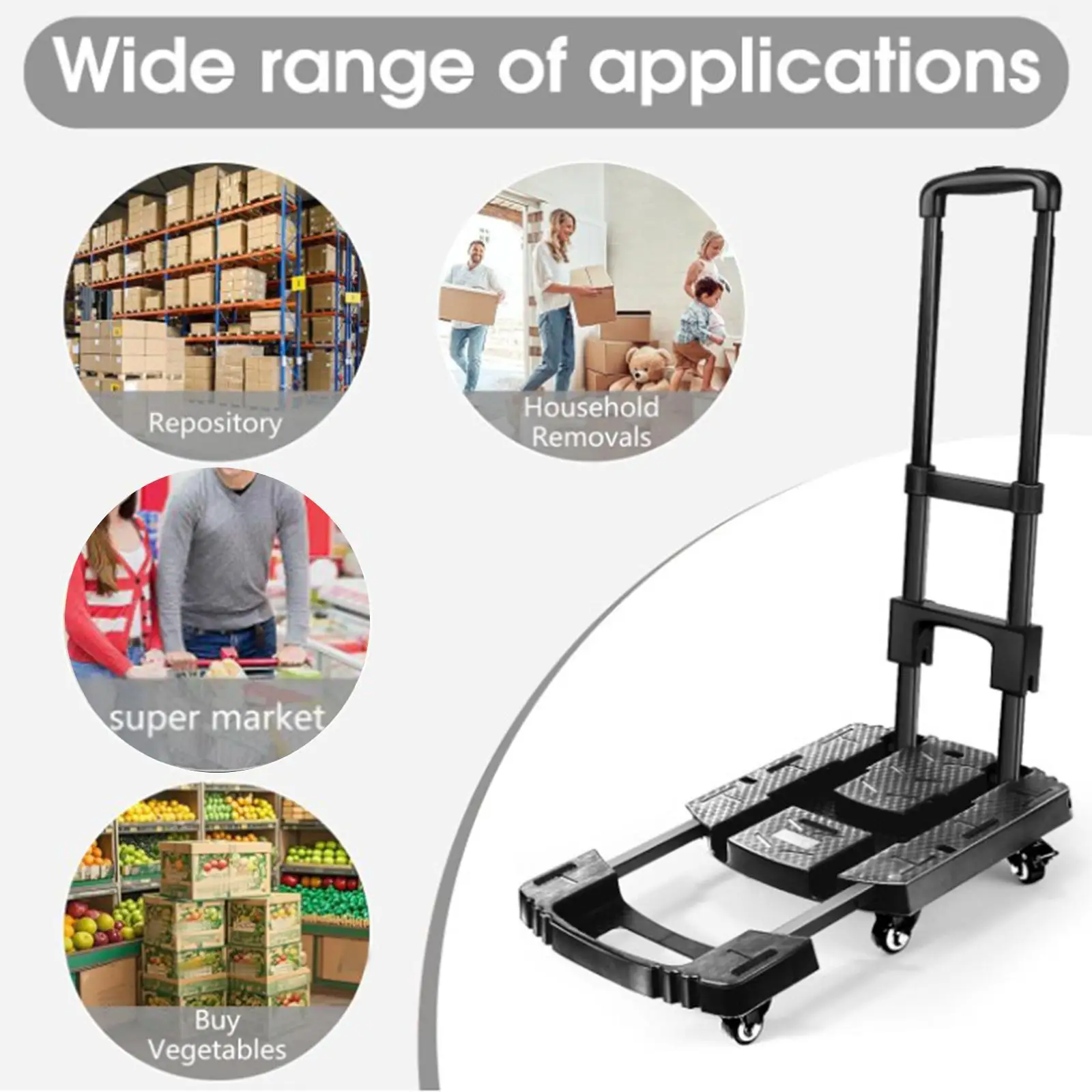 Folding Hand Truck with Wheels Saving Space Stable Trolly Cart for Shopping Travel Moving Luggage 200kg Load Bearing
Folding Hand Truck with Wheels Saving Space Stable Trolly Cart for Shopping Travel Moving Luggage 200kg Load Bearing