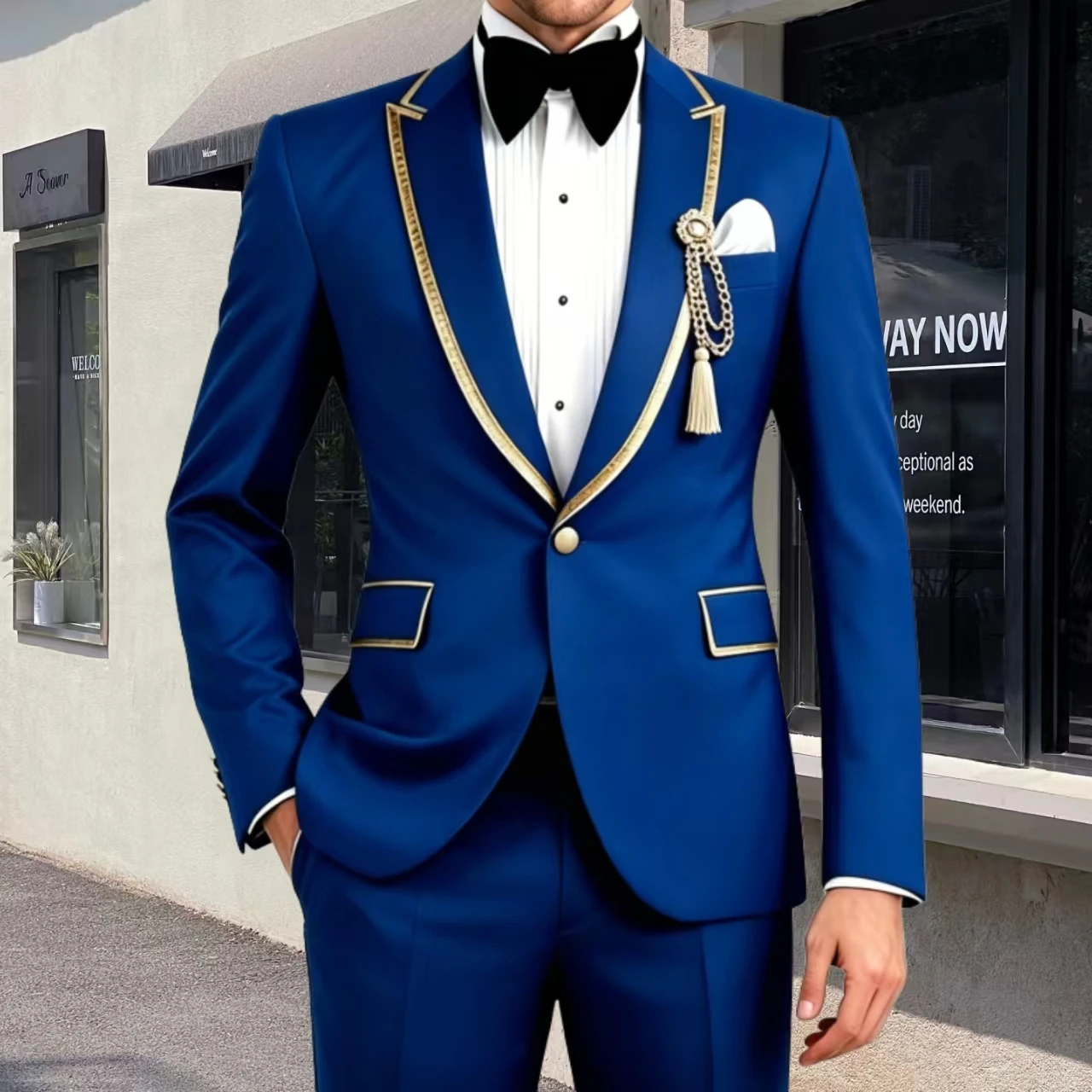 Men's Slim-Fit Formal Tuxedo Two-Piece Set Jacket And Trousers Combination for Wedding Business Prom Groom's Outfit
Men's Slim-Fit Formal Tuxedo Two-Piece Set Jacket And Trousers Combination for Wedding Business Prom Groom's Outfit