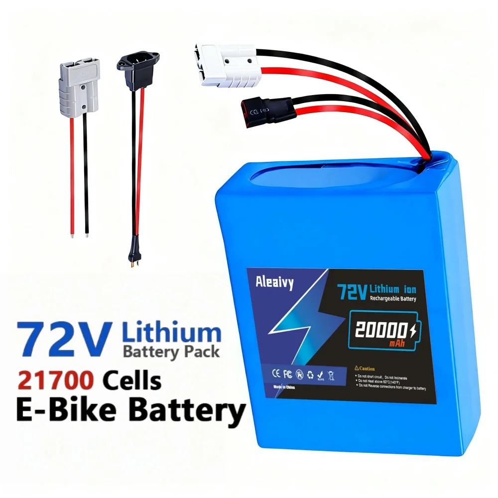 72V Battery 20S4P 20AH 20S6P 30AH 84V 21700 Lithium Battery Pack for Motorcycle, Scooter, Bicycle 1000W 2000W Motor with 50A BMS
72V Battery 20S4P 20AH 20S6P 30AH 84V 21700 Lithium Battery Pack for Motorcycle, Scooter, Bicycle 1000W 2000W Motor with 50A BMS