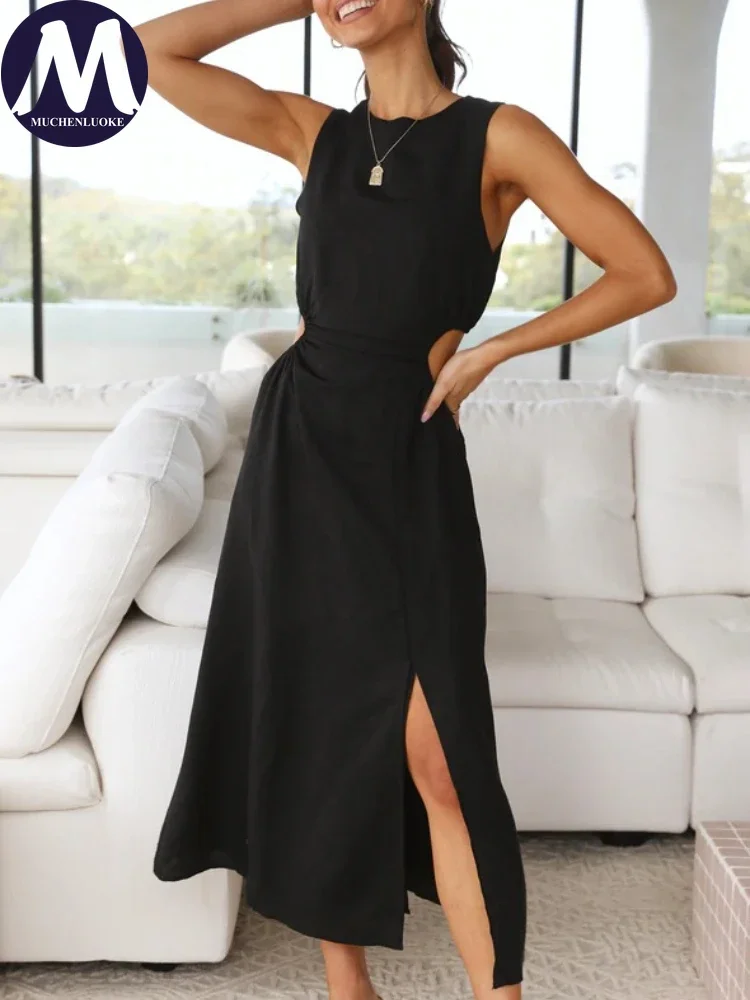 Sexy Women Summer Dress 2025 New Sweet Slim Fit Waist Sleeveless Evening Dress Fashionable and Casual Round Neck Women's Dresses
Sexy Women Summer Dress 2025 New Sweet Slim Fit Waist Sleeveless Evening Dress Fashionable and Casual Round Neck Women's Dresses