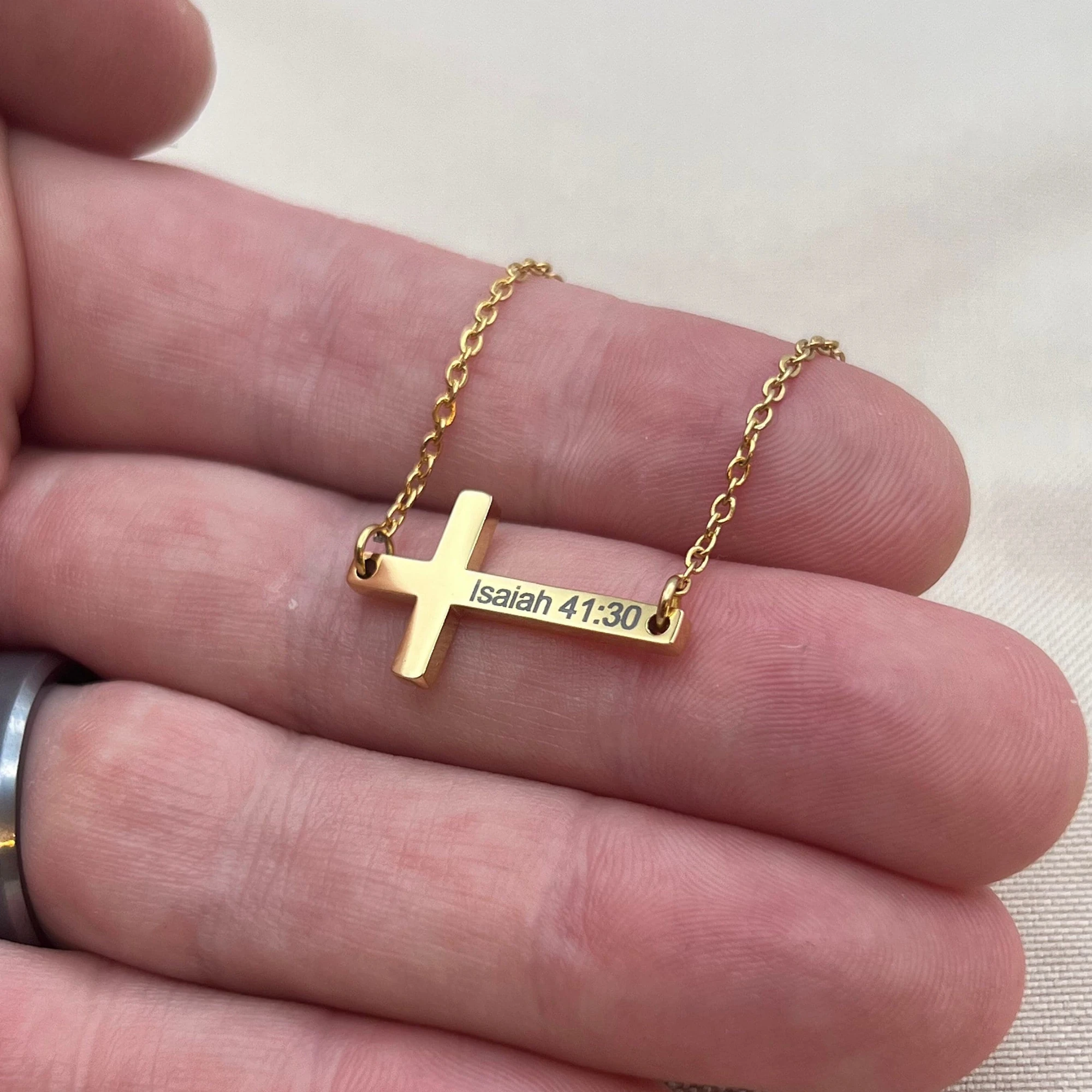 Bible Verse Cross Necklace for Women, Personalized Cross with Name or Verse, Custom Sideways Cross Bible Verse Necklace Jewelry
Bible Verse Cross Necklace for Women, Personalized Cross with Name or Verse, Custom Sideways Cross Bible Verse Necklace Jewelry