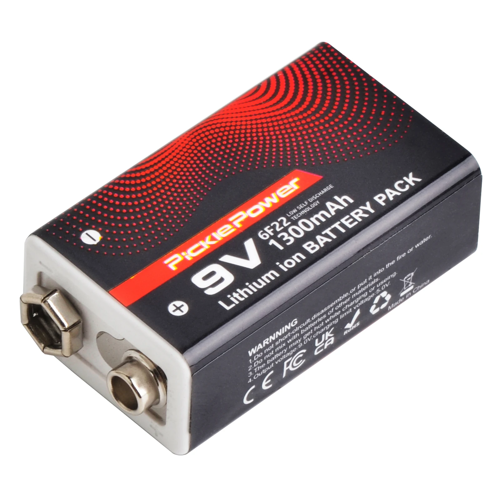 Pickle Power 9V 1300mAh 6F22 Rechargeable Li-ion Battery with Type-C Charger Port for Digital Multimeters, Toys, RC Helicopters
Pickle Power 9V 1300mAh 6F22 Rechargeable Li-ion Battery with Type-C Charger Port for Digital Multimeters, Toys, RC Helicopters