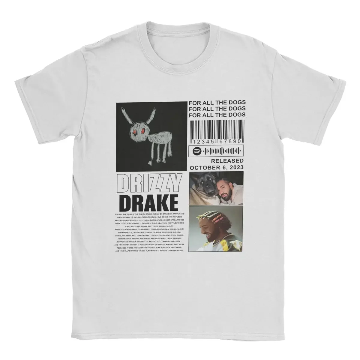 Drakes For All The Dogs Men T Shirt Novelty Tee Shirt Short Sleeve Crewneck T-Shirts Pure Cotton Graphic Clothes
Drakes For All The Dogs Men T Shirt Novelty Tee Shirt Short Sleeve Crewneck T-Shirts Pure Cotton Graphic Clothes