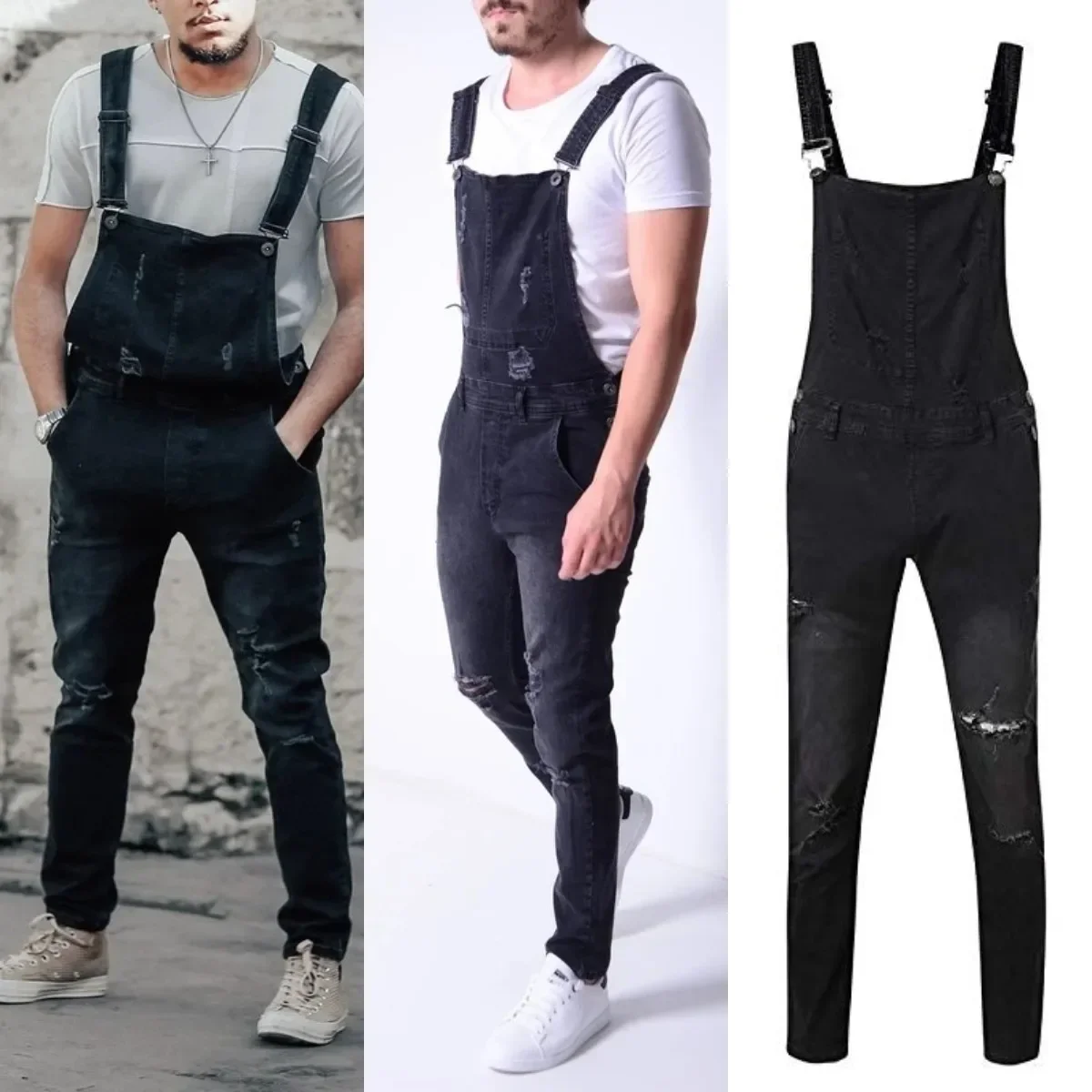 Men’s Casual Trendy Washed Vintage Solid Color Hole Patched Jeans Overalls Pants 2025 New Fashion Male Slim Denim Trousers
Men’s Casual Trendy Washed Vintage Solid Color Hole Patched Jeans Overalls Pants 2025 New Fashion Male Slim Denim Trousers