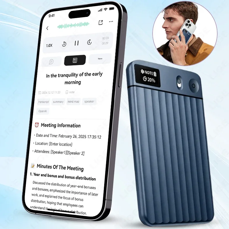 New AI Voice Recorder with Display Screen Note Voice Recorder Smart Transcription Summarization Translation for Lecture Meetings
New AI Voice Recorder with Display Screen Note Voice Recorder Smart Transcription Summarization Translation for Lecture Meetings
