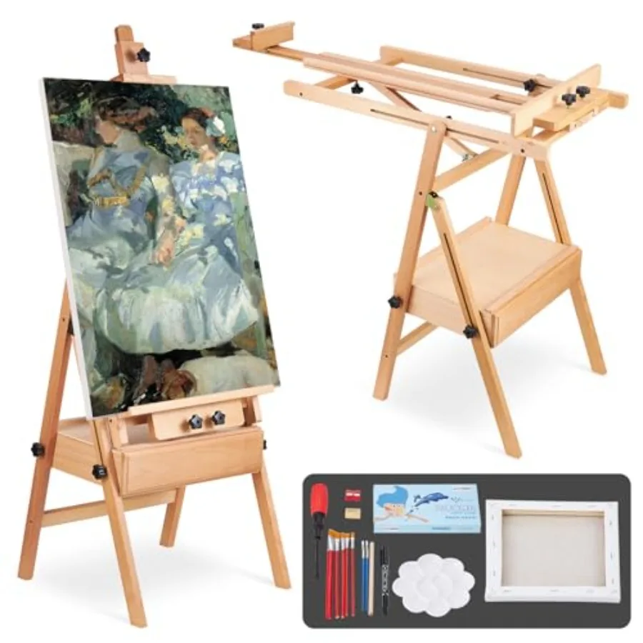 H Frame Artist Easels for Painting Large Beech Wood Painting Easel with Storage Drawer Floor Standing Easel Stand for Adults Fo
H Frame Artist Easels for Painting Large Beech Wood Painting Easel with Storage Drawer Floor Standing Easel Stand for Adults Fo