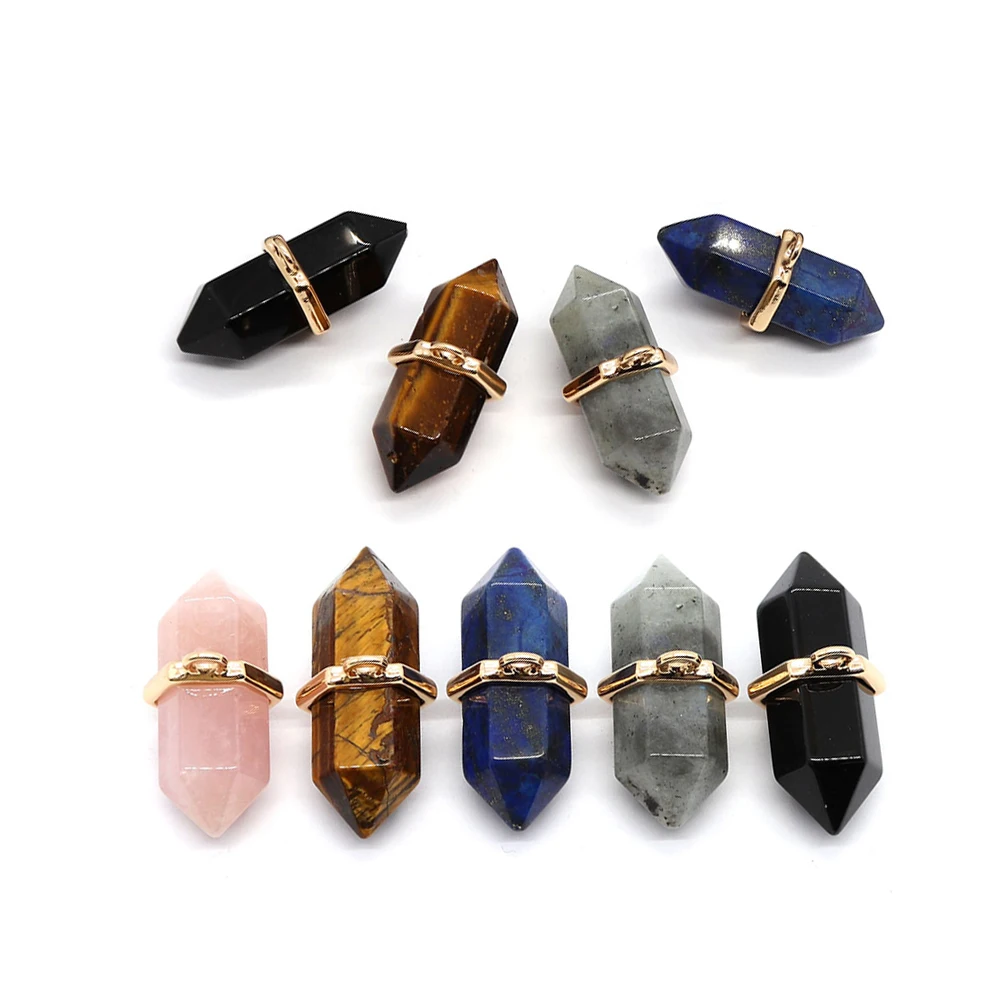 Hexagonal Conical Natural Stone Charms Black Agate Pendants Jewelry Making DIY Earrings Necklace Rose Quartz Charms Accessories
Hexagonal Conical Natural Stone Charms Black Agate Pendants Jewelry Making DIY Earrings Necklace Rose Quartz Charms Accessories