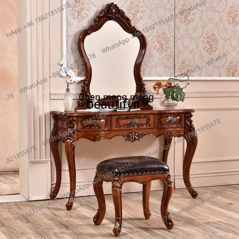 D178 New European dresser solid wood makeup stool simple curved makeup table paint high-end bedroom furniture
D178 New European dresser solid wood makeup stool simple curved makeup table paint high-end bedroom furniture