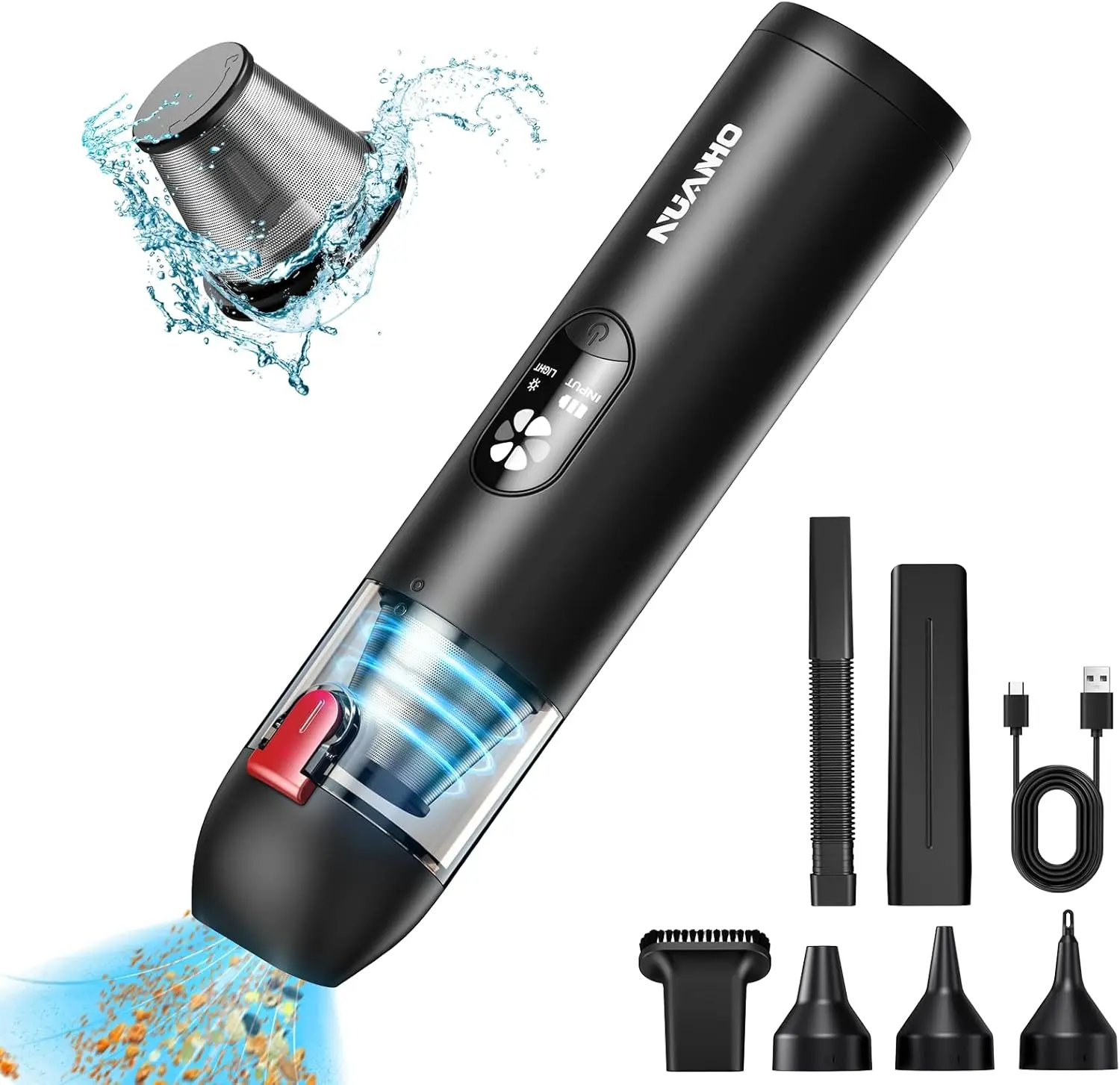 Ручной автомобильный пылесос, 15000 Па, портативный мини-пылесос 5-в-1 для автомобиля, дома, шерсти домашних животных
Ручной автомобильный пылесос, 15000 Па, портативный мини-пылесос 5-в-1 для автомобиля, дома, шерсти домашних животных