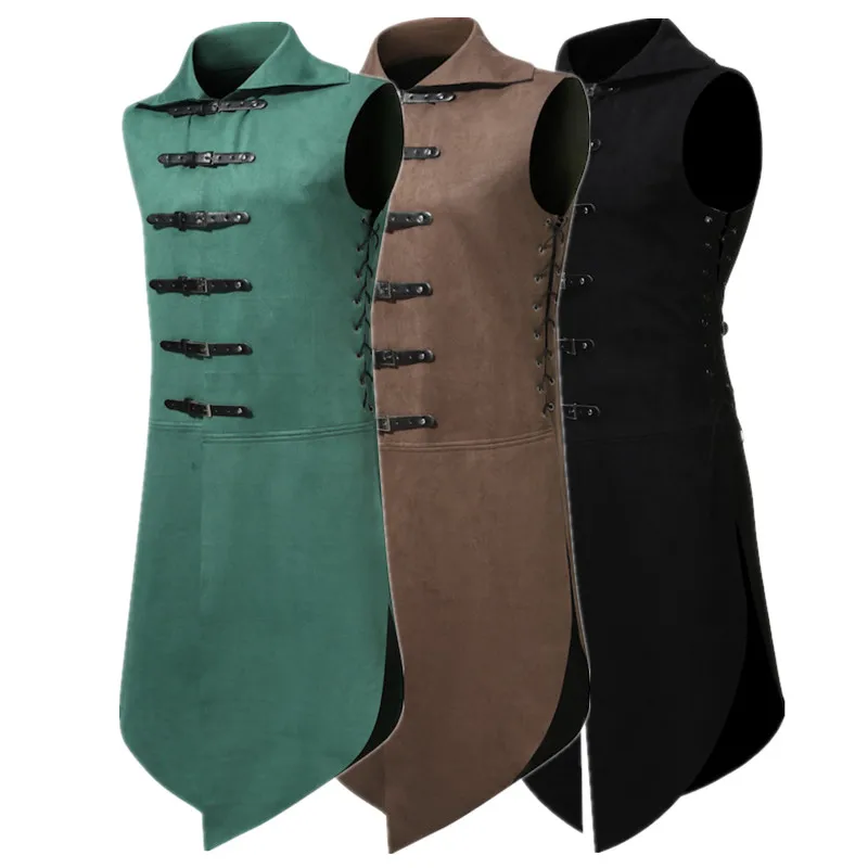 British Medieval Retro Sleeveless Long Jacket Fashionable Men Halloween Tailcoat Coats
British Medieval Retro Sleeveless Long Jacket Fashionable Men Halloween Tailcoat Coats