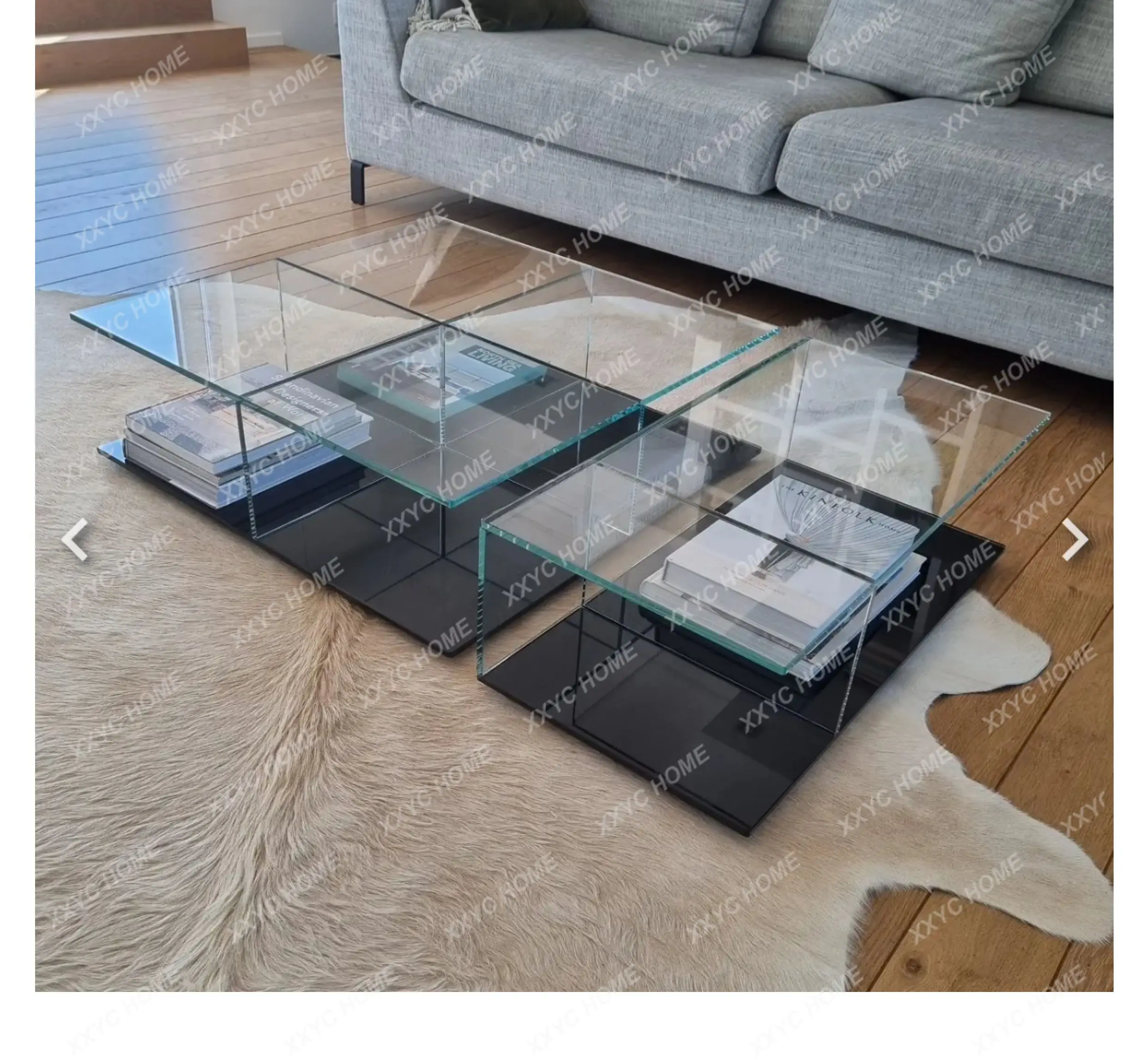 Glass coffee table Living room Home minimalist Modern creative square tea table
Glass coffee table Living room Home minimalist Modern creative square tea table