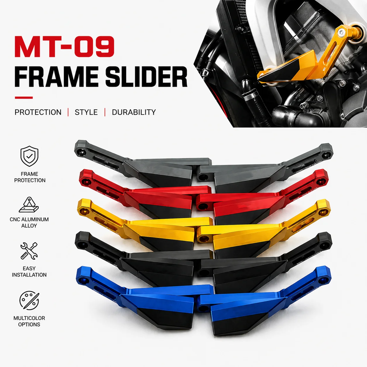 Motorcycle Engine Slider Cover Crash Pads Frame Protector Slider For YAMAHA MT09 FZ09 XSR900 TRACER
Motorcycle Engine Slider Cover Crash Pads Frame Protector Slider For YAMAHA MT09 FZ09 XSR900 TRACER