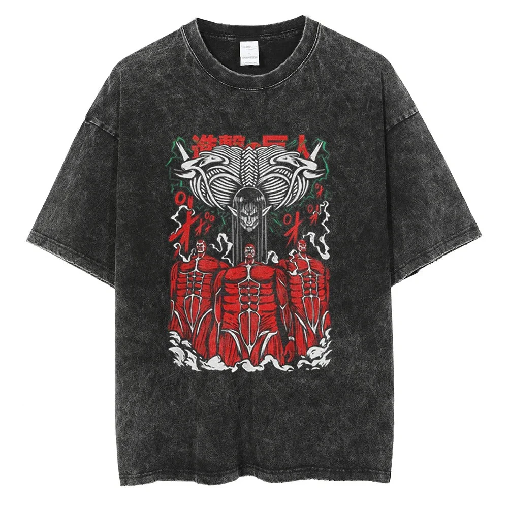 Attack on Titan 2026 Summer Vintage Washed Cotton T Shirt Oversized Streetwear Founding Titan Colossal Titans Graphic Tee
Attack on Titan 2026 Summer Vintage Washed Cotton T Shirt Oversized Streetwear Founding Titan Colossal Titans Graphic Tee
