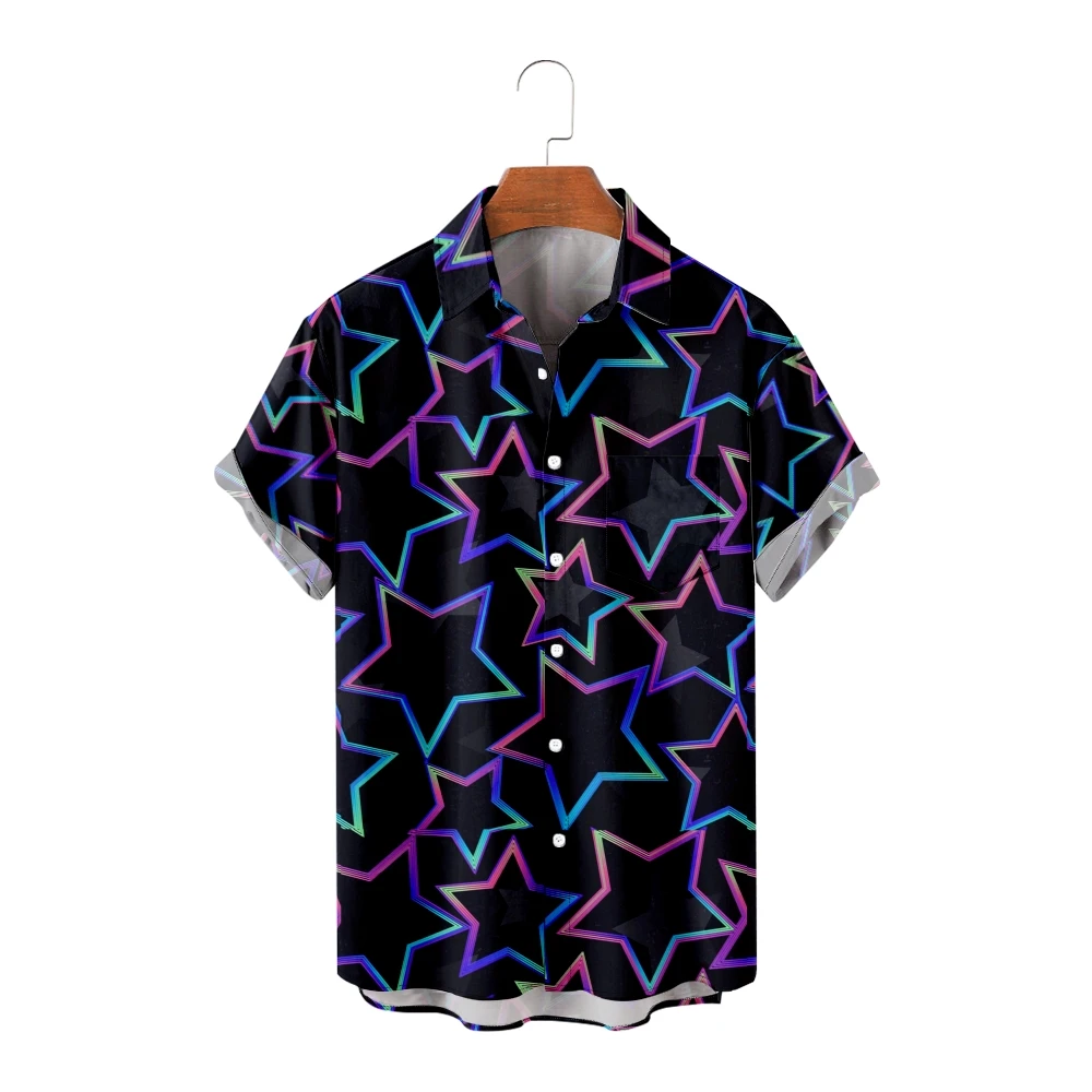 Casual Hawaiian Shirt For Men Star Pattern Stripe 3D Printed Harajuku Street Hombre Fashion Beach Oversized Clothes 2
Casual Hawaiian Shirt For Men Star Pattern Stripe 3D Printed Harajuku Street Hombre Fashion Beach Oversized Clothes 2