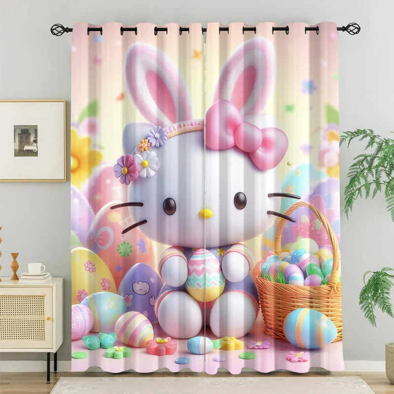Sanrio Hello Kitty Easter Bunny Window Curtains Kawaii Pastel Egg Floral Printed Drapes for Girls Room Decor 2 Panels Set
Sanrio Hello Kitty Easter Bunny Window Curtains Kawaii Pastel Egg Floral Printed Drapes for Girls Room Decor 2 Panels Set